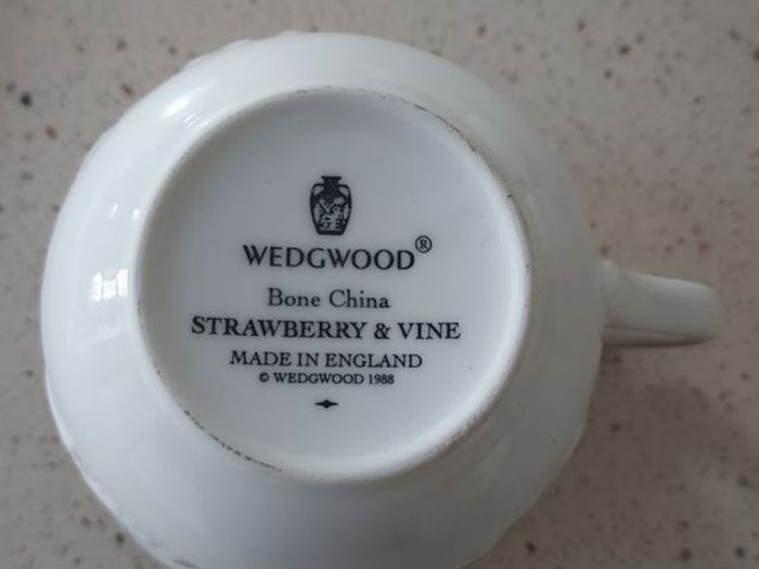 Wedgwood Strawberry and Vine pair of cups and saucers