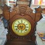 Lovely Ansonia New York Victorian Bracket clock ca 1880s. Original Enamel Dial and fine ornate black hands. 8 day gong striking Ansonia movement. Carved stepped base ornate case with gold tone brass bezel and pillars either side of the front. Good conditi Image 2