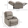 Recliner Armchair, Microfibre Reclining Chair with Adjustable Leg Rest, Cup Holder, for Home Living Room, Brown Image 2
