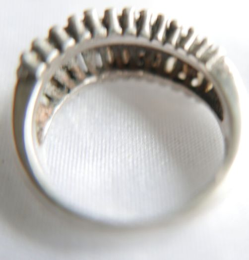 Vintage Cubic Zirconia Sterling Silver 925 Fancy Large Cluster Ring size:O 6,78g
