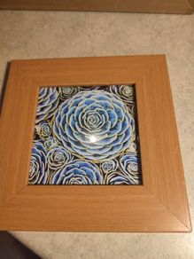 Lovely Small Framed Blue Flower Print.