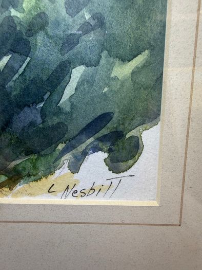 Leslie Nesbitt signed original watercolour - "La Vue vers le Nord", framed