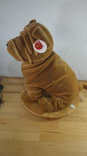 Large Keel Toys Shar Pei Dog 17 inch Simply Soft Collection Plush Stuffed Animal Toy Brown Wrinkly Puppy