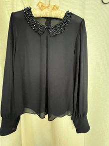 New Navy Embellished Blouse