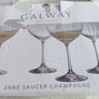 GALWAY CRYSTAL The Erne Clear Collection Erne Set of Four boxed Champagne Saucers Image 3