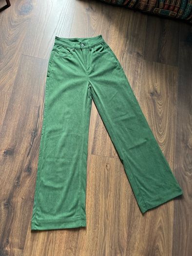 Green Corduroy Wide Leg Flare Pants XS - New