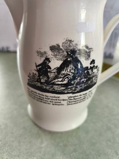 Authentic Leedsware Creamware 6 inches Tall Metamorphic Courtship Matrimony Lover Poem