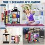 3-Tier Heavy Duty Carbon Steel Gym Storage Rack with Lockable Wheels  Hooks  Fitness Organizer for Dumbbells, Yoga Mats, Kettlebells  Resistance Bands 120KG Load for Home Gym Image 5
