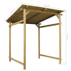 Garden Canopy Impregnated Pinewood 170x170x180 cm