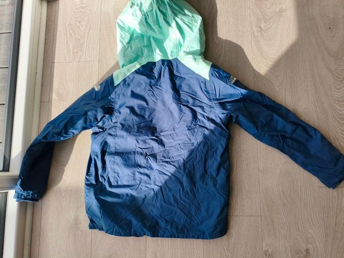 Tribord kids 3-in-1 waterproof jacket with fleece - blue and mint 12 yrs