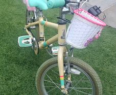 Raleigh Pop 16-inch Kids' Bike in the Cream/Teal