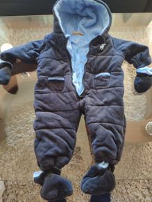 Baby boy winter snow pram suit all in one 3-6-9 not Next extra WARM