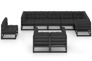 9-piece garden lounge set with cushions solid pine wood
