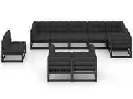 main image for ad 9-piece garden lounge set with cushions solid pine wood