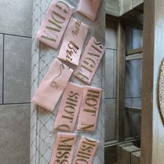 Bride to be hen party accessories rose gold sashes