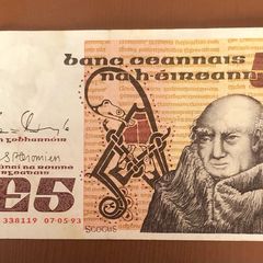 Irish Five Pound Punt Note