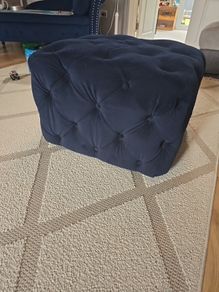 navy puff footstool