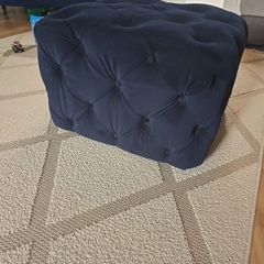 navy puff footstool