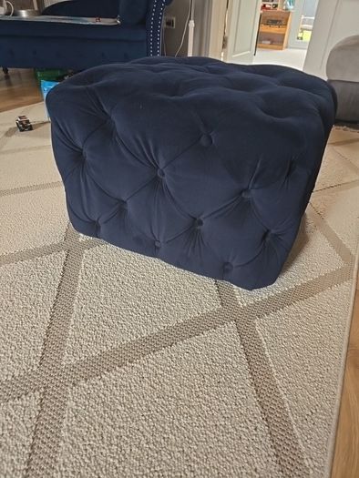 navy puff footstool