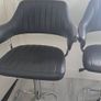 Adjustable black faux leather swivel bar stool with a metal base x3 Image 5