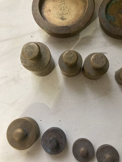 antique vintage brass weights