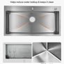 85cm Kitchen Top Mount Single Bowl Sinks, Stainless Steel Image 5