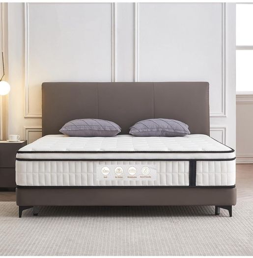 4FT6 Double Mattress, 10.2 INCH Double Bed Mattress, 7-Zone Pocket Sprung Medium Firm