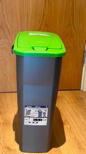 Brand New 25L Recycling Bin with Green Lid -Never Used