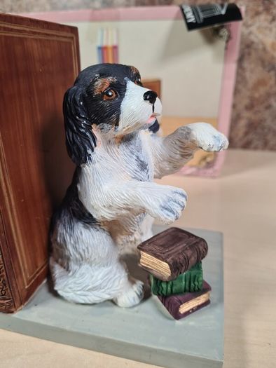 Vintage Puppy Dog bookends the Academy collection hand painted BRAND NEW heavy ceramic man's best friend