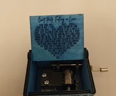 byykit Can't Help Falling in Love Wood Music Box,Antique Engraved Musical Boxes Case for Love One Wooden Music Box - Gifts for Lover,Boyfriend, Girlfriend,Husband,Wife (Blue)