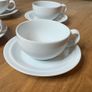 Denby White 8oz Cappuccino Coffee Cups and Saucers,  Set of 4 Image 2