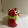 Christmas Decoration / Owl With Suck Glazed Ceramic Indoor Pot Image 7