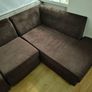 4 Seater L Corner Sofa Brown Fabric couch Image 4