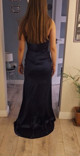 New Navy Long Dress with Thigh Slit