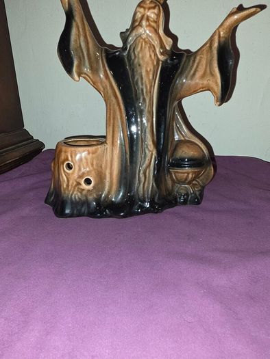 Vintage ceramic Wizard candle holder