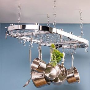 Hahn Chrome Metal Oval Ceiling Rack