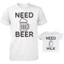 Matching Daddy and baby T-Shirts Need Beer and Milk Image 4