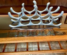 Vintage Aluminium Table Top Metal Wine Rack Organic Abstract 20th Century Design