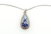 Vinage 835 Silver Delft Ceramic Necklace