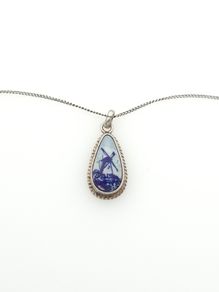 Vinage 835 Silver Delft Ceramic Necklace