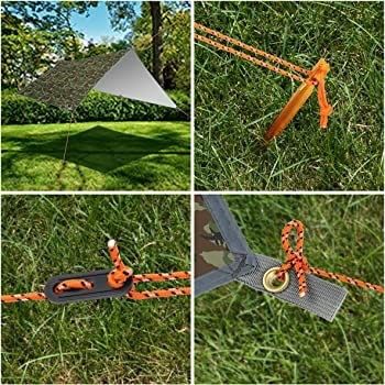 Hammock Rain Fly Tent Tarp, 3m x 3m Tarpaulin Portable Sunshade Lightweight Waterproof Groundsheet Windproof Camping gazebo Picnic Mat Anti UV Sun Shelter for Camping Travel Beach (FREE SHIPPING)