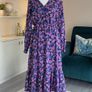 Ladies Long-sleeved Purple & Pink Floral Dress from Vila Size: UK 12 / EU 40 Image 4