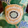 Large Vintage Sunflower Floor Vase Stone Ware Floral Umbrella Stand Image 6