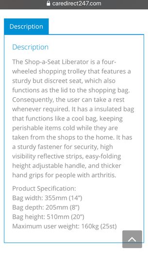 Shop a Seat Mobility Aid Shopping Trolley