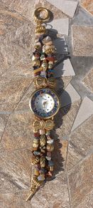 Vintage women's quartz watch "Visage" with natural stones.