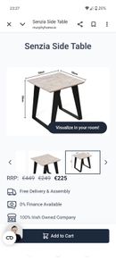 Side table with glass top