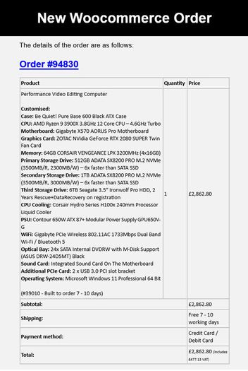 High Performance Video Editing Desktop Computer