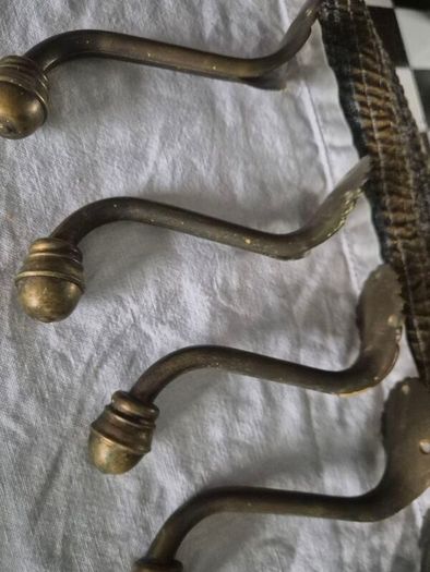 Brass Coathooks Vintage Antique brass set of 5 original coathooks