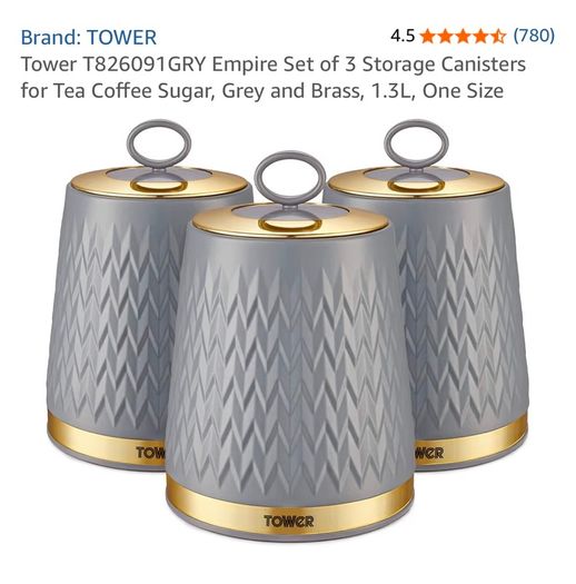 Tower kettle, 4 slice toaster, mug tree, kitchen roll holder and tea coffee and sugar set
