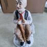 Vintage  Porcelain Old Man Smoking Pipe Cane Figurine Home Decor Collectible Image 8